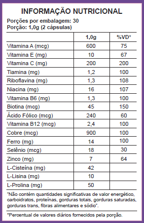 BELEZA NATURAL FRASCO COM 60 CÁPSULAS