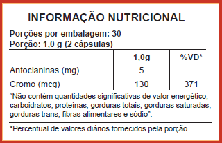 EXTRATO DE LARANJA MORO + PICOLINATO DE CROMO FRASCO COM 60 CÁPSULAS